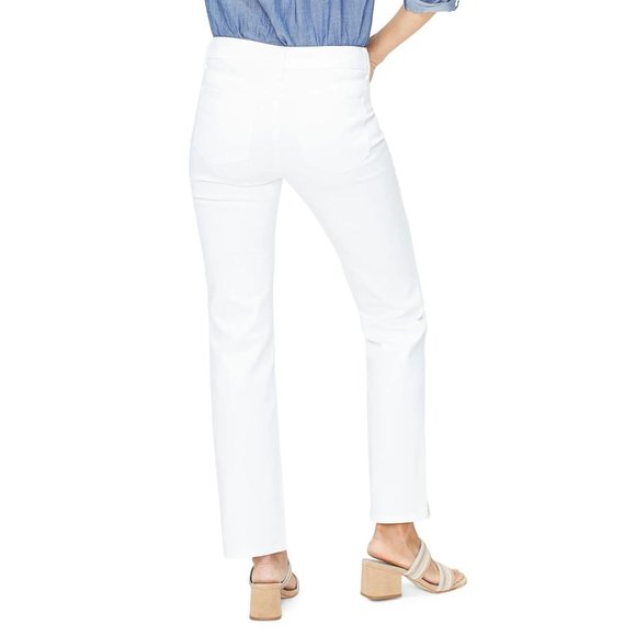 NYDJ Marilyn Slit Hem Straight Leg Jeans - White - NWT - Picture 2 of 3